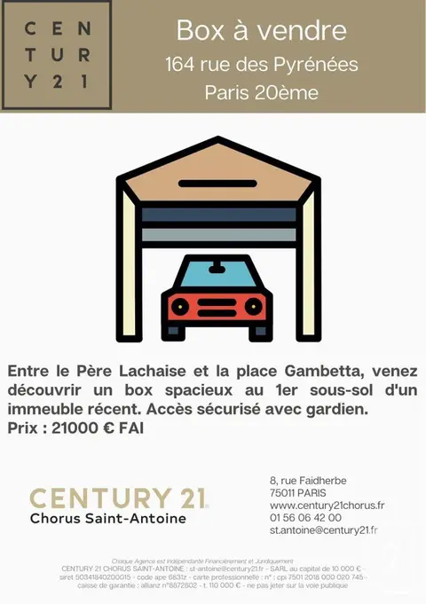 Parking à vendre PARIS